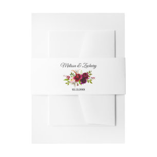 Bandeau De Faire-part Simple Faire-part de mariage Floral Bourgogne