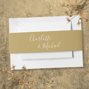 Bandeau De Faire-part Simple Gold Signature Script Invitation Bande de v