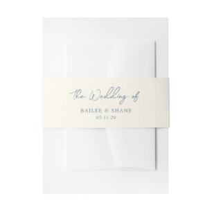 Bandeau De Faire-part Simple Mariage Moderne Bleu Poussiéreux