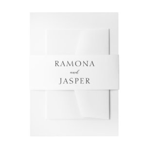 Bandeau De Faire-part Simple Mariage Moderne Noir et Blanc
