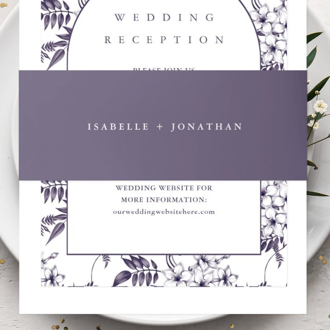 Bandeau De Faire-part Simple Mariage violet minimal (Créateur téléchargé)