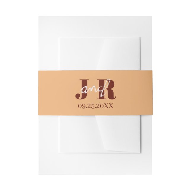 Bandeau De Faire-part Simple Minimalist Initial Name Sunset Wedding (Devant example)