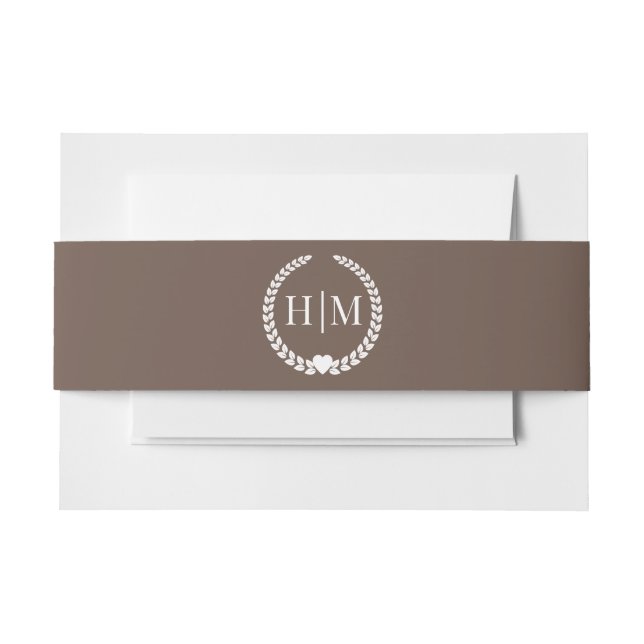 Bandeau De Faire-part Simple Minimalist Warm Mocha Brown Monogram (Devant Example)