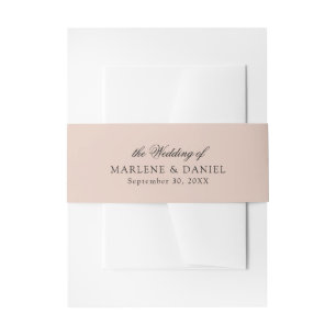 Bandeau De Faire-part Simple minimaliste Élégant rose pâle Mariage forme