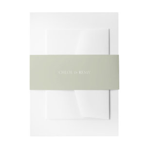 Bandeau De Faire-part Simple minimaliste Mariage Initiales vert Sage