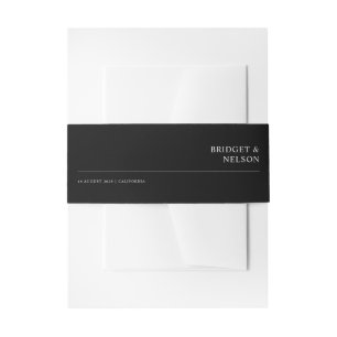 Bandeau De Faire-part Simple minimaliste Mariage noir et blanc