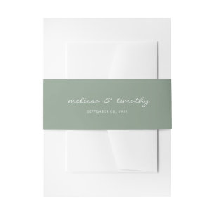 Bandeau De Faire-part Simple minimaliste Mariage vert Sage