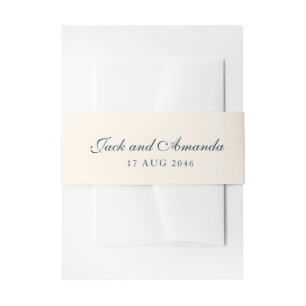 Bandeau De Faire-part Simple Modern Navy Blue Invitation Belly Bandes
