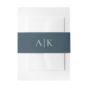 Bandeau De Faire-part Simple moderne Marine Blue Monogram Mix Match Mari