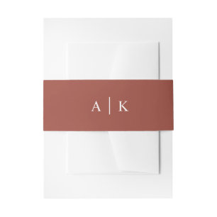 Bandeau De Faire-part Simple monogramme en terre cuite invitation bande