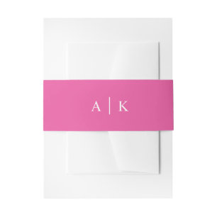 Bandeau De Faire-part Simple Monogramme Lumineux Hot Pink Invitation