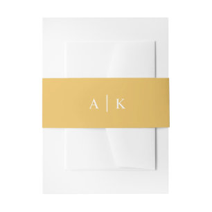 Bandeau De Faire-part Simple Monogramme Retro Mustard Yellow Invitation