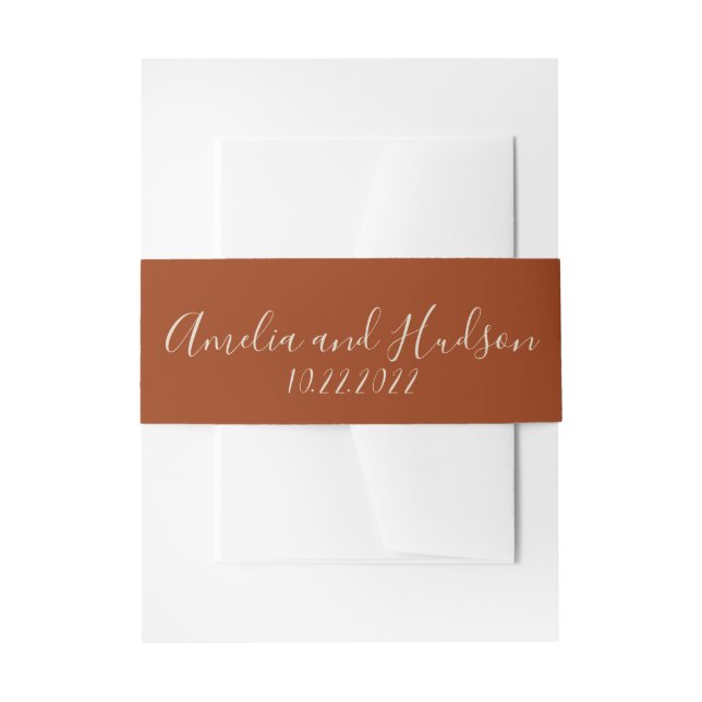 Bandeau De Faire-part Simple Rust Invitation Bande de ventre (Devant example)