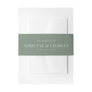 Bandeau De Faire-part Simplicité Florale 1 Mariage Moderne Vert