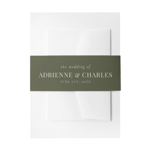 Bandeau De Faire-part Simplicité Florale 1 Mariage Moderne Vert