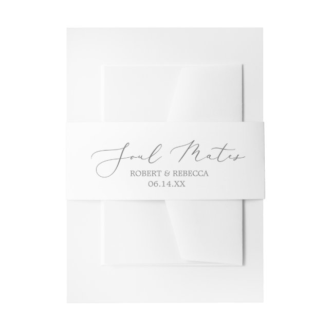 Bandeau De Faire-part Soft and Elegant "Soul Mates Invitation Belly Band (Devant example)