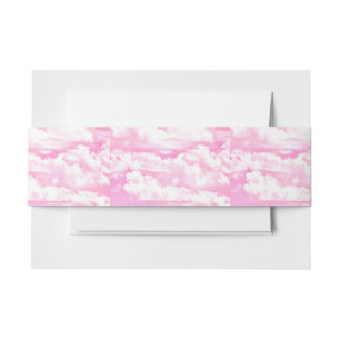 Bandeau De Faire-part Soft Happy Rose Nuages Décor