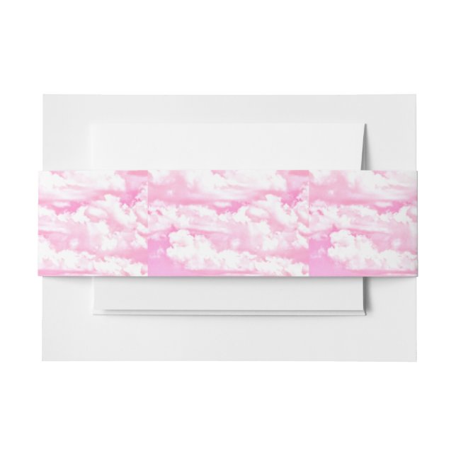 Bandeau De Faire-part Soft Happy Rose Nuages Décor (Devant Example)