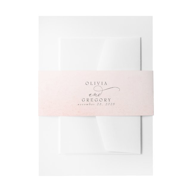 Bandeau De Faire-part Soft Pink Élégant Mariage Invitation Belly B (Devant example)