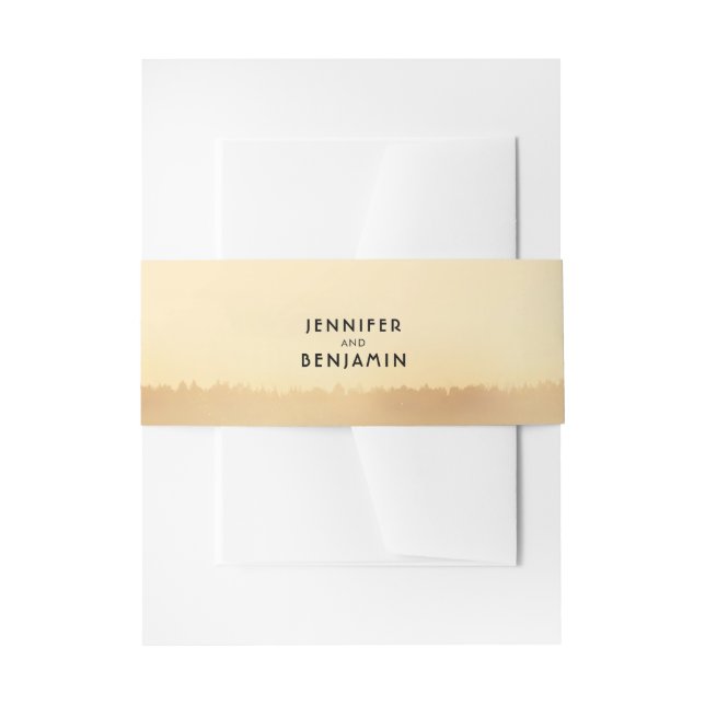 Bandeau De Faire-part Soirée d'été Coucher de soleil Champs Mariage rust (Devant example)