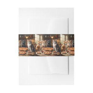 Bandeau De Faire-part Soirée Pizza Chat,