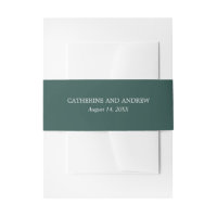 Solide Emerald Green Faire-part de mariage Bande d