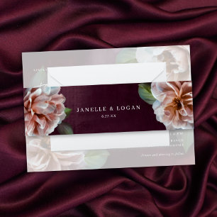Bandeau De Faire-part Sombre + Moody Rustique Floral Mariage