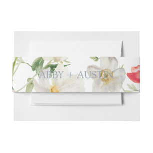 Bandeau De Faire-part Spring Peony Watercolor Mariage Belly Band