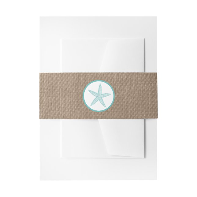 Bandeau De Faire-part Starfish Turquoise Burlap Beach Wedding Collection (Devant example)