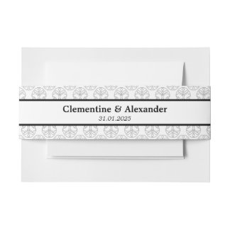 Bandeau De Faire-part Style Art Déco élégant noir et blanc