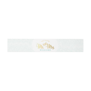 Bandeau De Faire-part STYLE MODERNE MARIAGE mini confetti menthe or