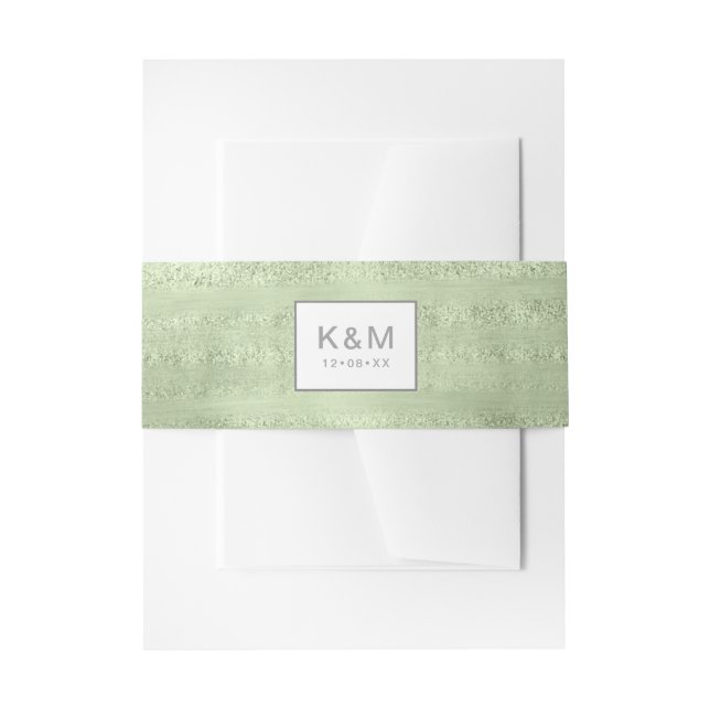 Bandeau De Faire-part Succulents et Mariage étincelant vert ID515 (Devant example)