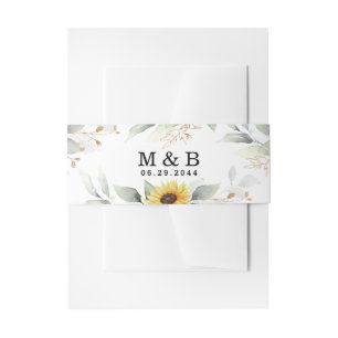 Bandeau De Faire-part Sunflower Elegant Rustique Mariage d'or géométriqu