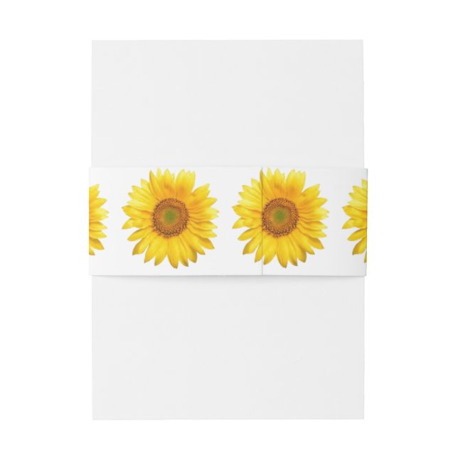 Bandeau De Faire-part Sunflower Invitation Belly Band (Dos Example)