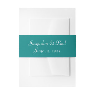 Bandeau De Faire-part Sunset Hearts Turquoise Green Mariage Belly Band