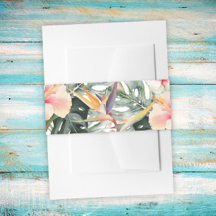 Bandeau De Faire-part Superbe aquarelle Mariage botanique tropical