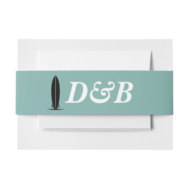 Bandeau De Faire-part Surf Mariage en couple (Devant Example)