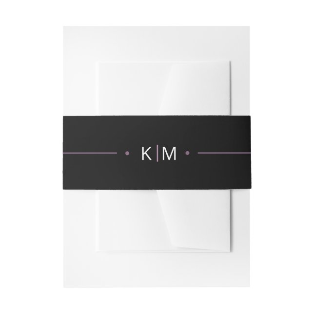 Bandeau De Faire-part Sweet Arch Mariage noir Lilac ID998 (Devant example)