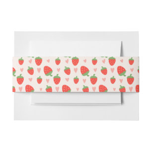 Bandeau De Faire-part Sweet Strawberries & Hearts Invitation Bande de ve