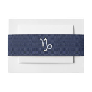 Bandeau De Faire-part SYMBOLE Zodiaque Capricorne Marine Fibre de carbon