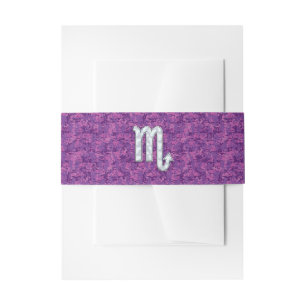 Bandeau De Faire-part Symbole Zodiaque Scorpio sur Camo numérique rose