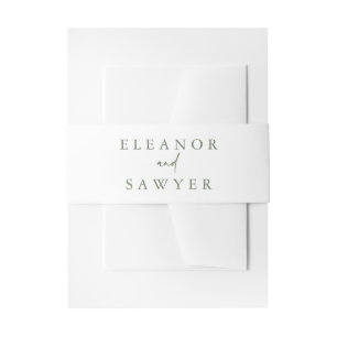 Bandeau De Faire-part Taupe Mariage minimaliste de typographie verte