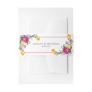 Bandeau De Faire-part Technicolor tendance Boho Floral Mariage