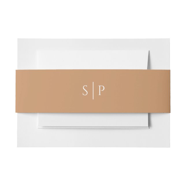 Bandeau De Faire-part Terracota doux Naturel Pastel Mariage Monogramme (Devant Example)