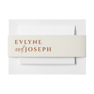 Bandeau De Faire-part Terracotta Beige Boho Burning Orange Bold Mariage