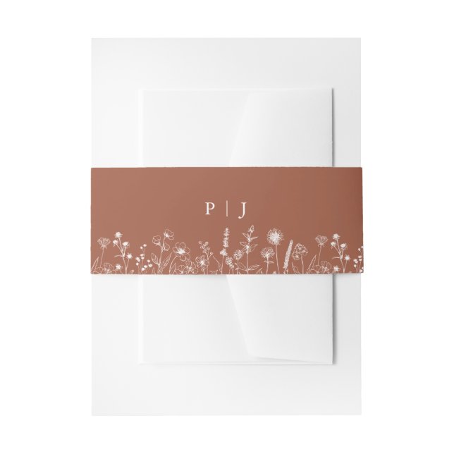 Bandeau De Faire-part Terracotta Rustic Floral Automne Fleur sauvage Mar (Devant example)