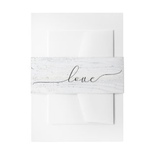 Bandeau De Faire-part Texte D'Amour mariage Sur Bois Lavé Blanc