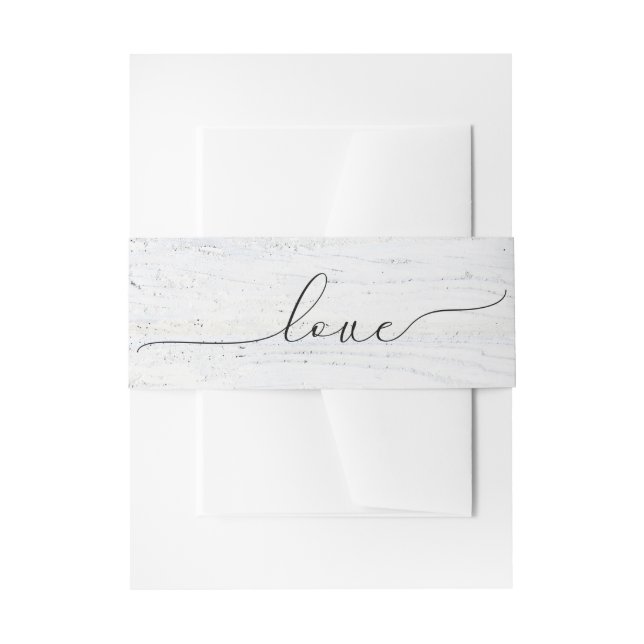 Bandeau De Faire-part Texte D'Amour mariage Sur Bois Lavé Blanc (Devant example)