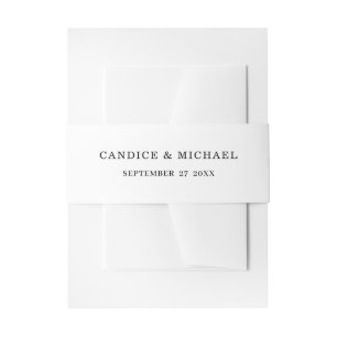 Bandeau De Faire-part Texte noir moderne simple élégant avec nom et date