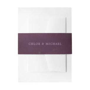 Bandeau De Faire-part Texte rose Custom Chic sur fond prune violet